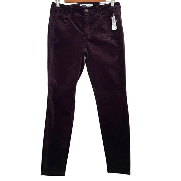 Old Navy Rockstar Super Skinny‎ Velvet Wine Pants Size 8 NWT - Picture 6 of 6